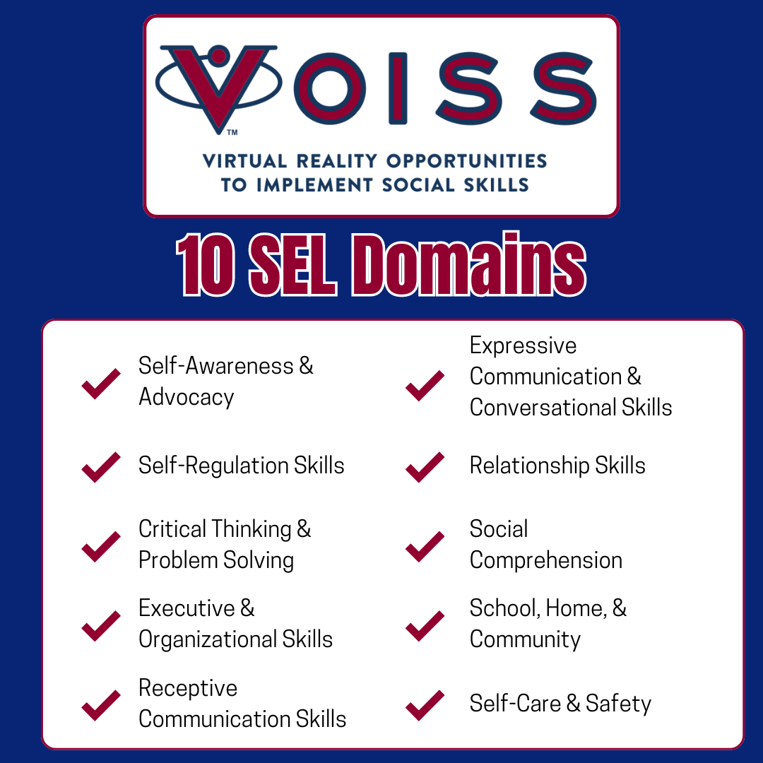 This image displays the ten social emotional learning domains of VOISS.